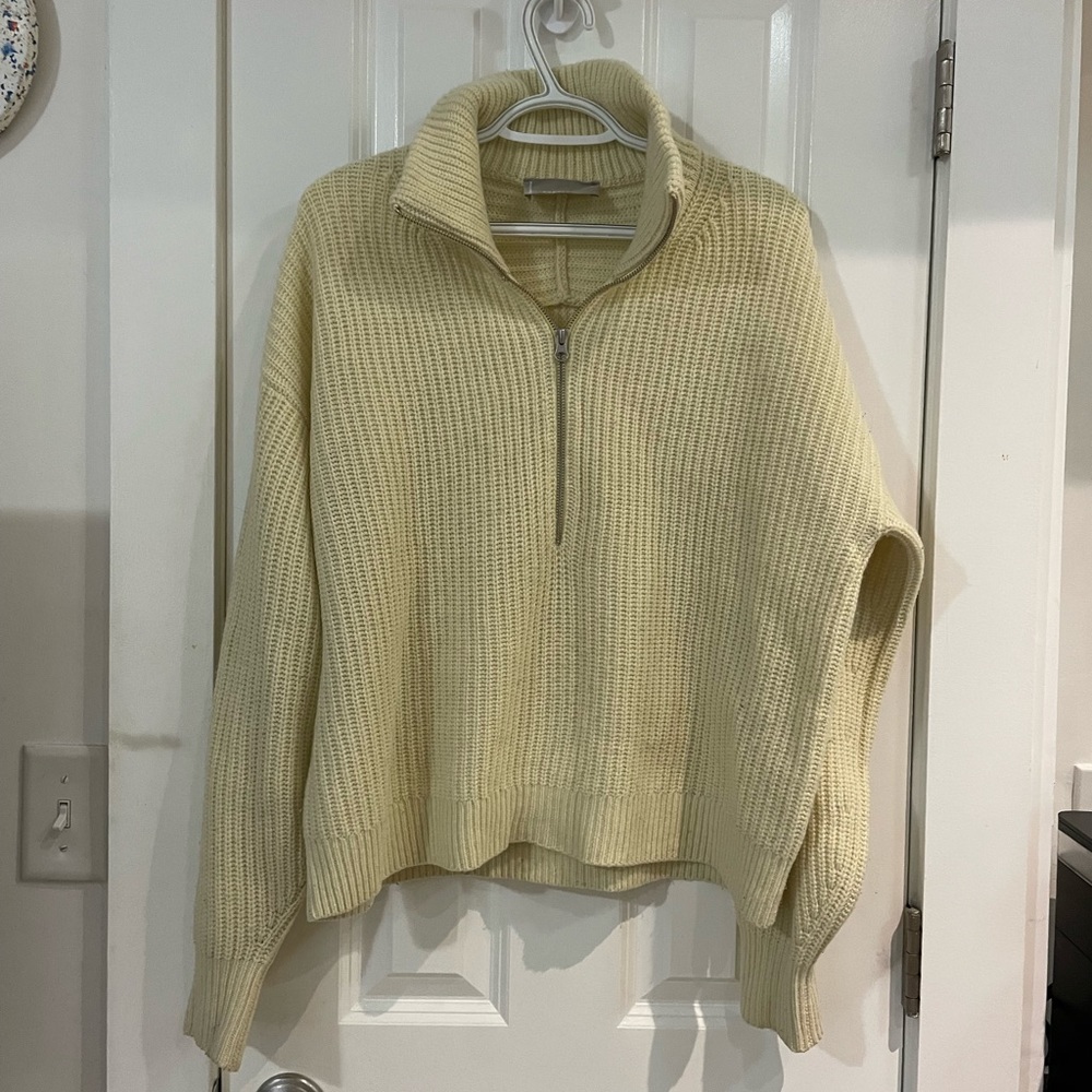 The felted merino half-zip sweater